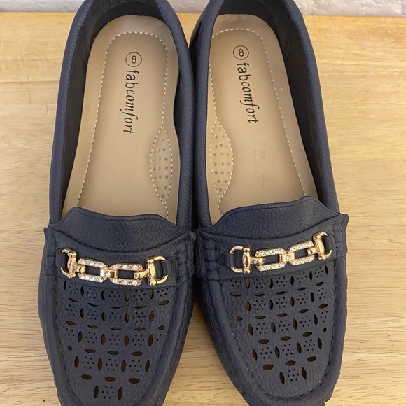 Fabcomfort Women's Loafers Comfort slip on Dark Blue Size 8 - Picture 2 of 5